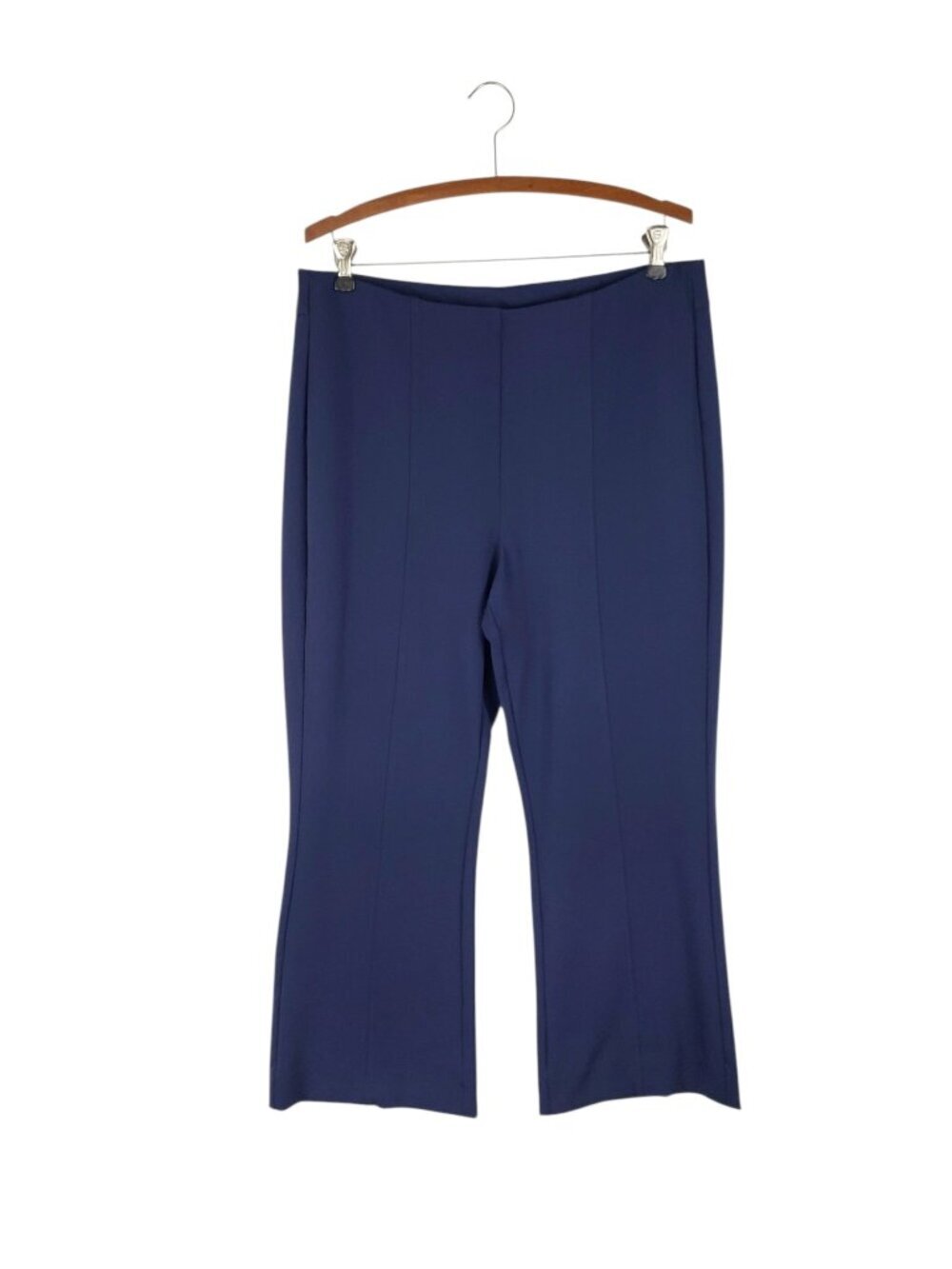 Chicos Lightweight Juliet Kick Flare Pants Navy Blue Pull On Slimming Women 2/12